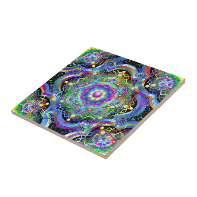 Carreau Couleurs de l'univers mandala (Côté)