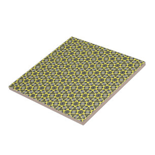 Carreau Couleurs Florales Jaunes Noirs Personnalisées Carr