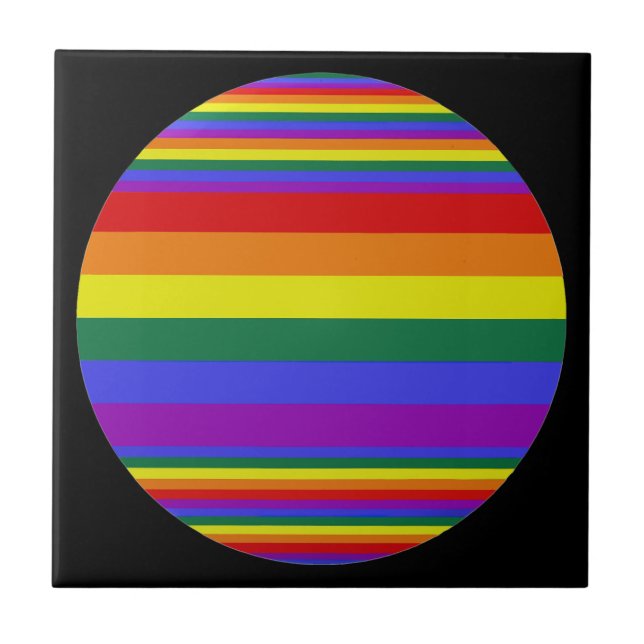 Carreau Couleurs LGBT Fierté Noir (Devant)
