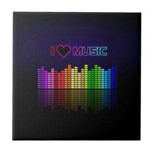 Carreau Couleurs néon cool super tendance "I Love Music"