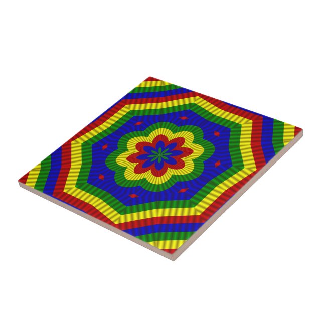 Carreau Couleurs primaires Fleur roulée 1 (Côté)