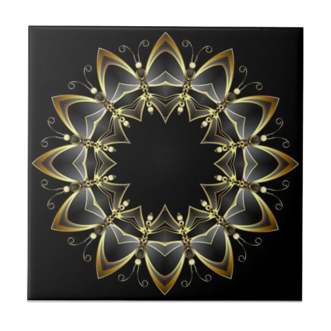 Carreau Couleurs toscanes or/noir Splash de cuisine ~ 04 (Devant)