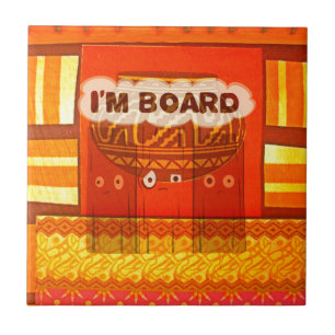 Carreau Couleurs traditionnelles d'Afrique rouge dorée Imp