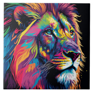 Carreau Couleurs vives de l'art du lion