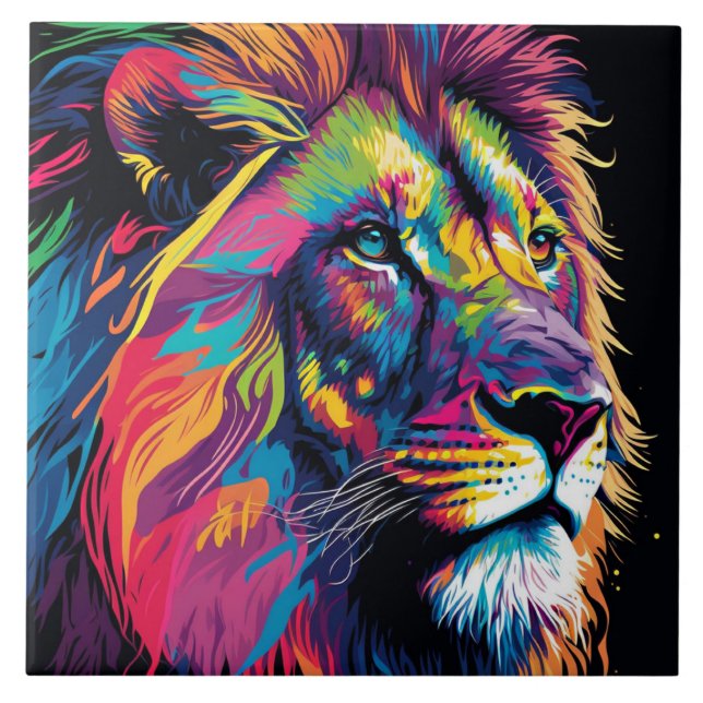 Carreau Couleurs vives de l'art du lion (Devant)