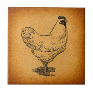 Carreau Country Chicket Farm Animal Art Liste Vintage