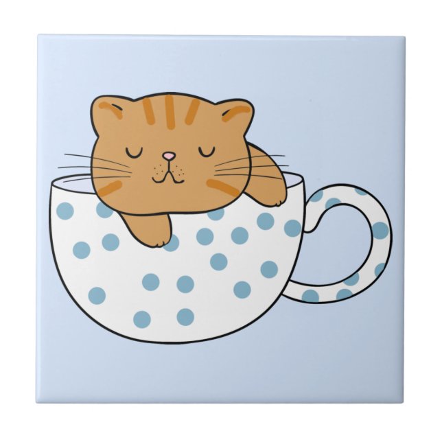 Carreau Coupe Kawaii de fée de chat (Devant)