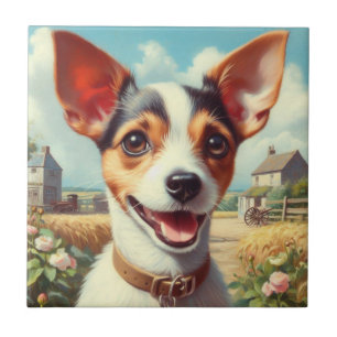 Carreau Coupe Toy Fox Terrier Peinture