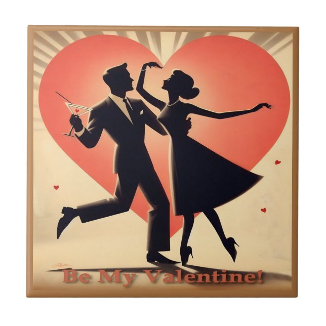 Carreau Couple de danseurs de la Saint-Valentin du milieu  (Devant)