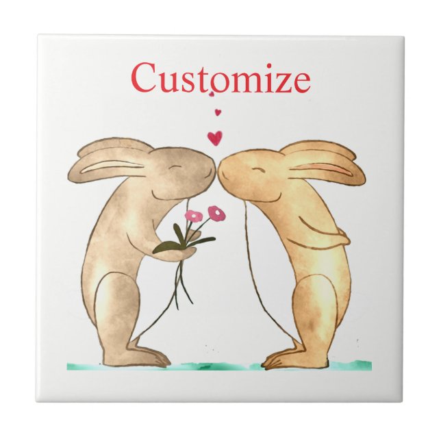 Carreau Couple de lapins s'embrassant Thunder_Cove (Devant)