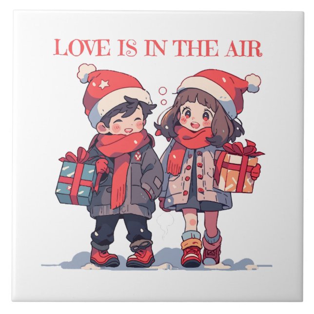 Carreau Couple de Noël - L'amour est dans l'air (Devant)