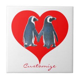 Carreau Couple de pingouin Inséparable Red Heart Thunder_C