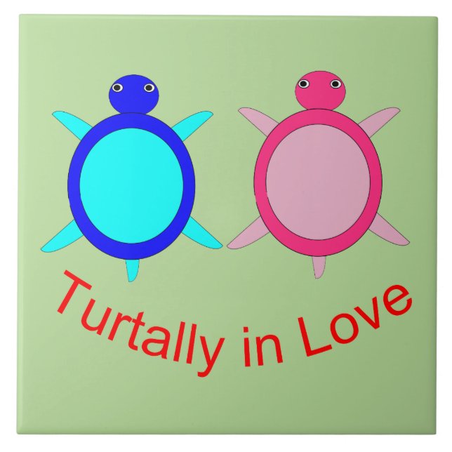 Carreau Couple de tortue mignonne (Devant)