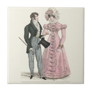 Carreau Couple Mariage Antique 1823 Homme Femme Mode