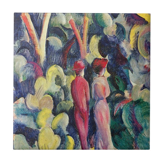 Carreau Couple sur le chemin forestier par August Macke (Devant)