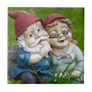 Carreau Couples de gnomes de jardin