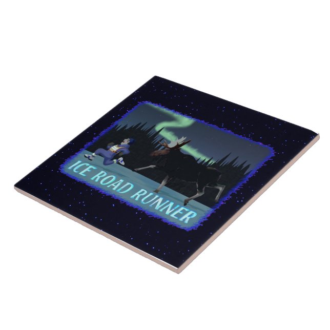 Carreau Coureur de route sur glace (Côté)