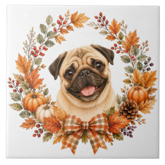 Carreau Couronne d'automne de Pug