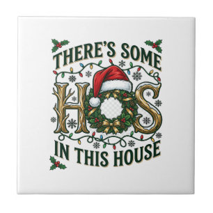 Carreau Couronne de Noël de maison de Hos Chapeau de Père 