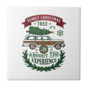 Carreau Couronne de pin de la voiture familiale de Noël
