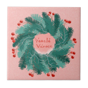 Carreau Couronne tchèque de Noël Joyeux
