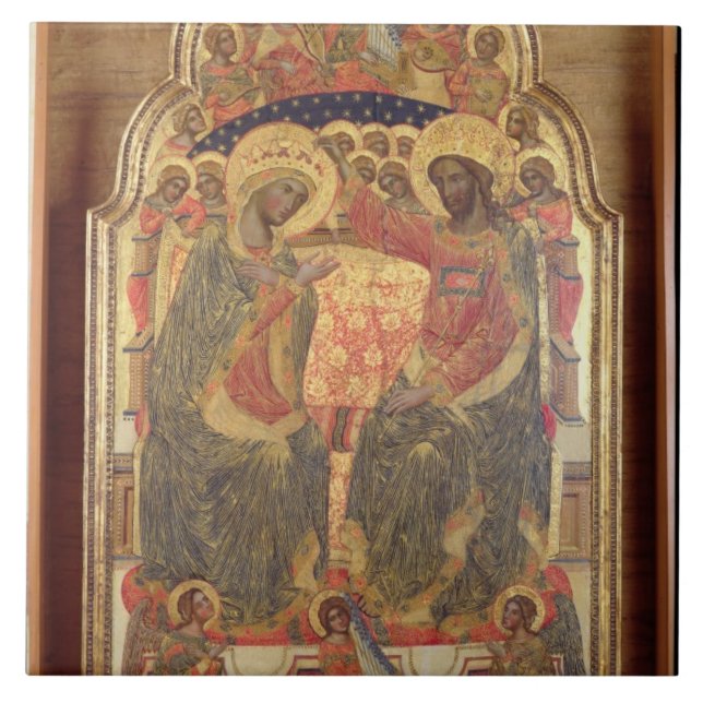 Carreau Couronnement de la Vierge, 1372 (Devant)