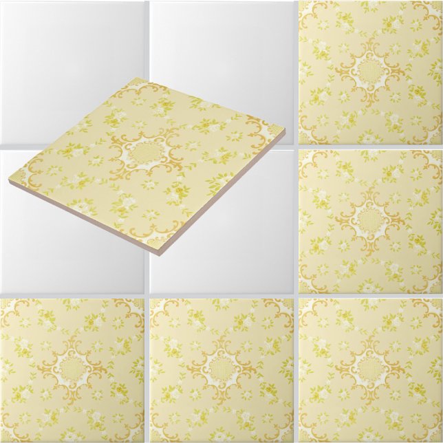 Carreau Couronnes de fleurs avec motif de centres de roses (Créateur téléchargé)