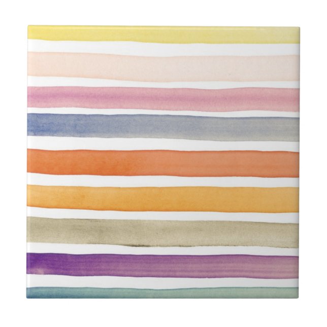 Carreau Courses peintes à la main de brosse d'aquarelle, (Devant)