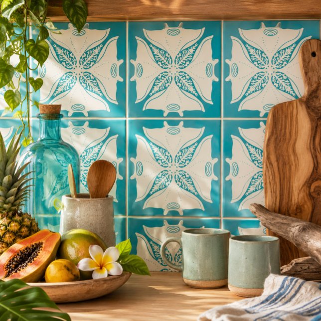 Carreau courte Hawaïenne Hahaloa raie manta (Créateur téléchargé)