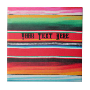 Carreau Couverture de poncho mexicain texte personnalisé C
