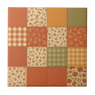 Carreau Couverture Patchwork Terracotta Floral Maison de C