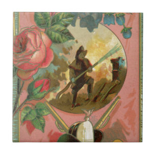 Carreau Couverture vintage des pompiers des années 1880