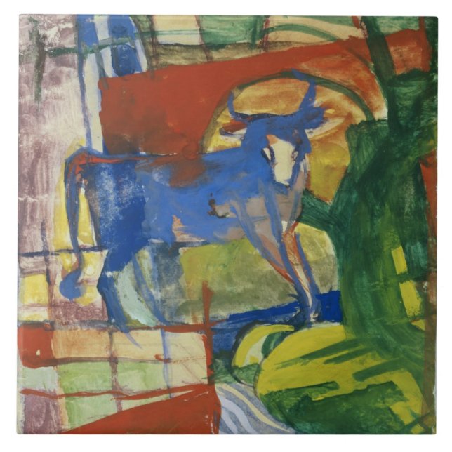 Carreau Cow bleue, 1914 (tempera sur le papier) (Devant)