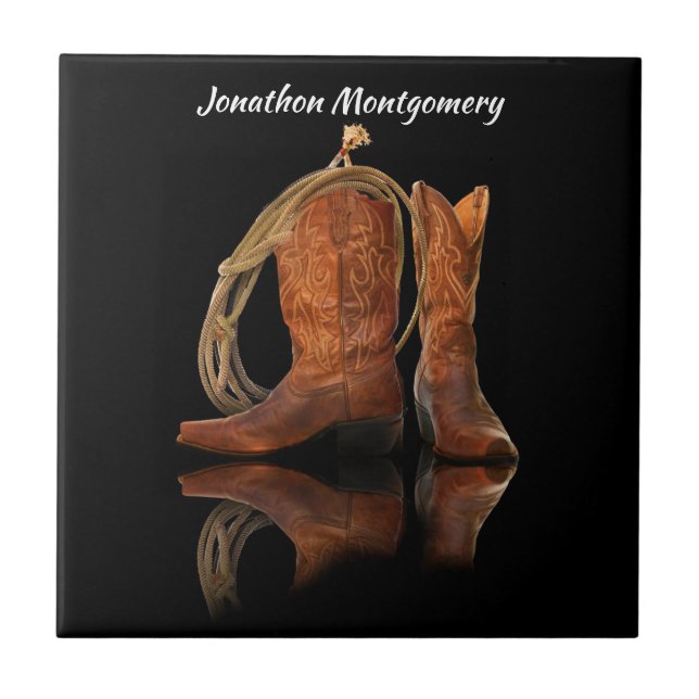 Carreau Cowboy Casquette et corde (Devant)