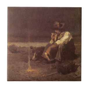 Carreau Cowboys de l'Ouest vintage, Herder des Plaines par