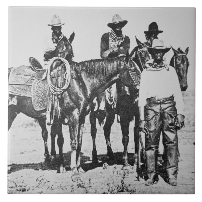 Carreau Cowboys noirs chez Bonham, le Texas, c.1890 (photo (Devant)