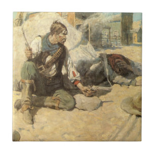 Carreau Cowboys Western Vintage, Hopalong par NC Wyeth