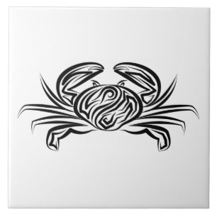 Carreau Crabe tribal noir et blanc