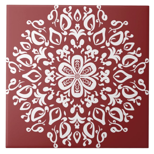 Carreau Cranberry Mandala (Devant)