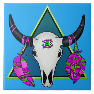 Carreau Crâne animal tribal