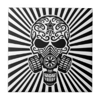 Crâne apocalyptique de sucre de courrier, noir et