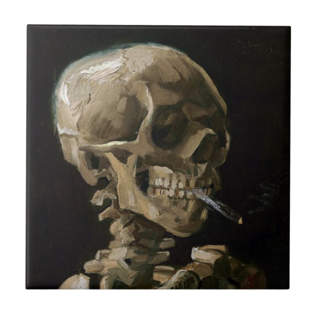 Carreau Crâne avec brûler la cigarette Vincent van Gogh Ar (Devant)