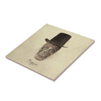 Crâne avec chapeau supérieur Gothique Vintage Sepi