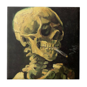 Carreau Crâne avec cigarette brûlante par Vincent van Gogh