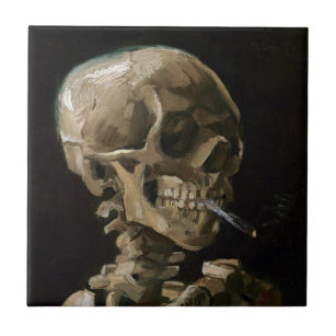 Carreau Crâne avec l'art brûlant de Vincent van Gogh de