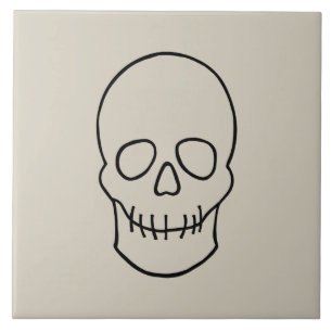 Carreau Crâne - Bone White et Bat Black