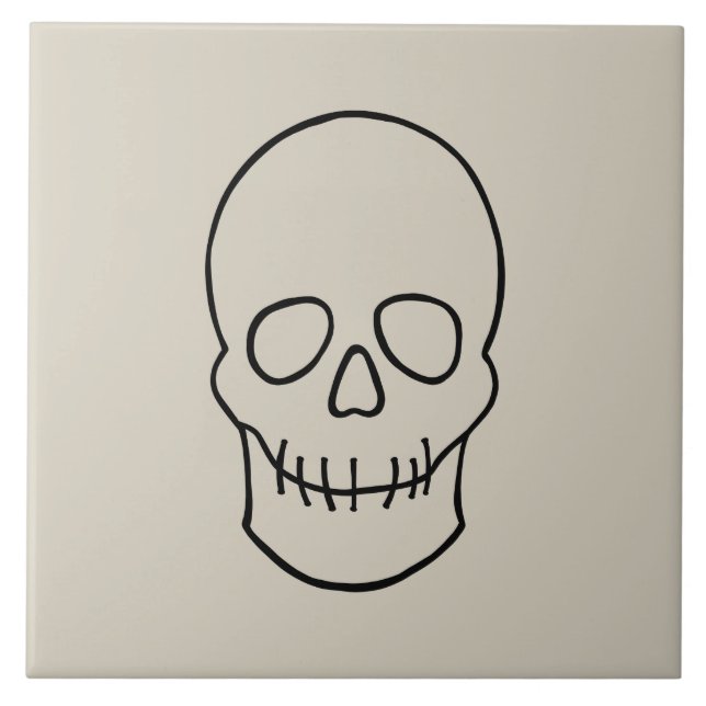 Carreau Crâne - Bone White et Bat Black (Devant)