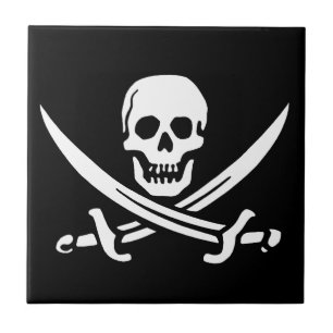 Carreau Crâne de jolly roger de pirate