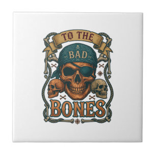 Carreau Crâne de pirate Bad Bones Bandana Corde Os croisés
