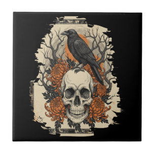 Carreau Crâne d'Halloween